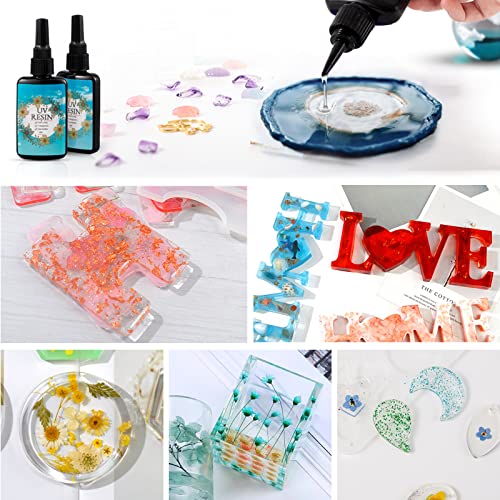 UV Resin Kit with Light, 200g Crystal Clear Hard Glossy UV Resin