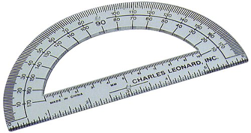 Charles Leonard Inc. 6-Inch Open Center Protractor, Clear Plastic, 12-Count (77106)
