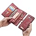Samsung Galaxy S8 Case Wallet,KONKY Caseme Samsung Galaxy S8 Wallet Case, Magnetic Detachable Removable Phone Cover Pouch Folio Durable Leather Purse Flip Card Pockets Holder Bag Smooth Zipper - Red