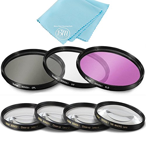 49mm 7PC Filter Set for Canon EOS M6, EOS M50, EOS M100 Mirrorless Digital Camera with EF 15-45mm Lens