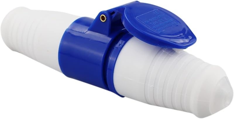ZCYKJ 16A 240V Blue 3 Pin Site Trailing Plug Socket Hook Up Set