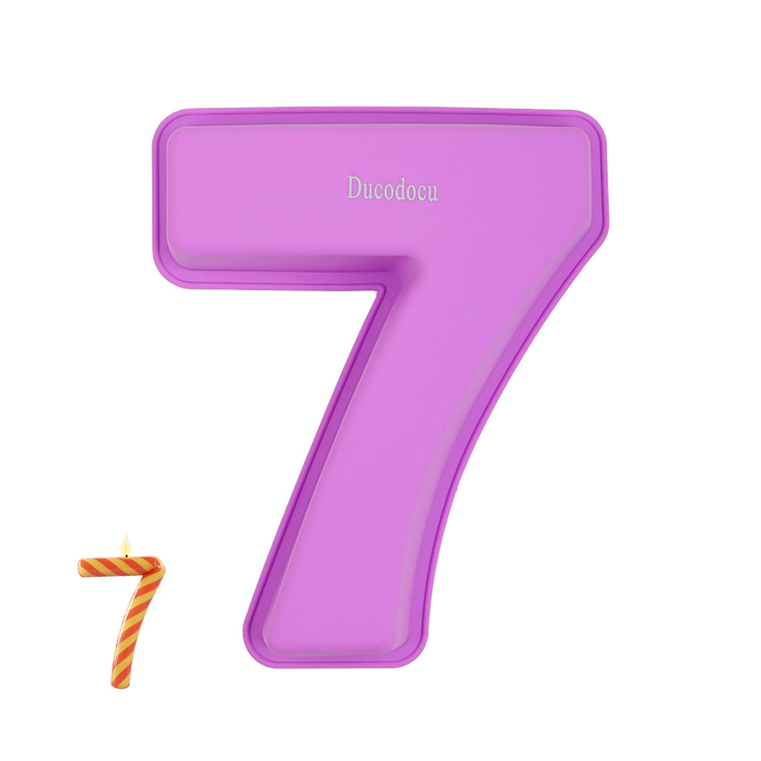 Photo 1 of Ducodocu Large Silicone Number Cake Mould 3D Novelty Cake Pan DIY Baking Mold for Birthday Anniversary Number of 7