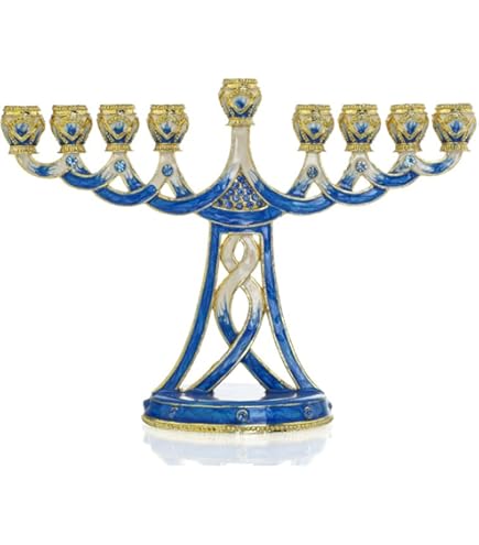 Cohen Tsemach Art & Gift Émail Menorah Étoile De David Et