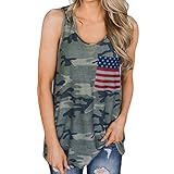 Gibobby Womens Camouflage Racerback American Flag Sleeveless Tank Top Loose Summer Workout Tops