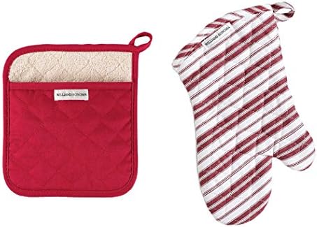 Williams Sonoma Candy Cane Oven Mit and Potholder