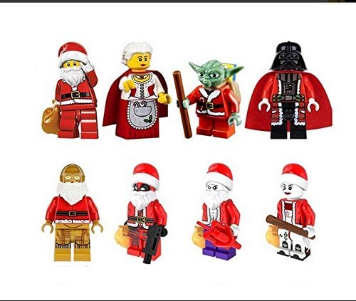 Mingyaa Christmas Minifigures Sinterklaas Yoda Harley Quinn Deadpool 8pcs/lot Building Blocks Sets Model Brick Toys (Without Original Box)