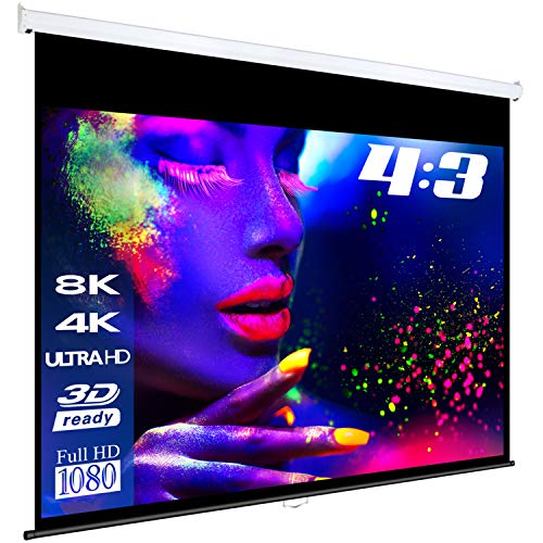 ESMART Economy EXR Rollo-Leinwand 217 cm Bild 200 x 150 cm (98") | Format 4:3 | Heimkino Beamer Projektionsleinwand Rollo Leinwand LCD LED