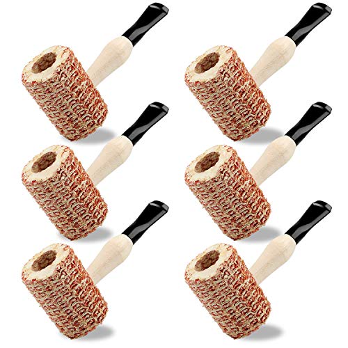 Buy 6 Pieces Wooden Corn Cob Pipe Corncob Pipe Faker Prop Corn Pipe