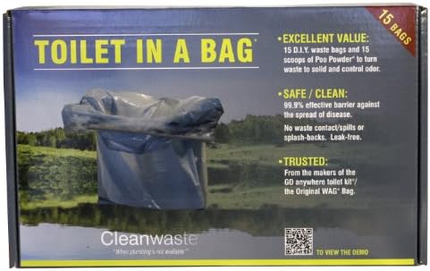 Cleanwaste Toilet in a Bag - DIY Kit 15 Pack
