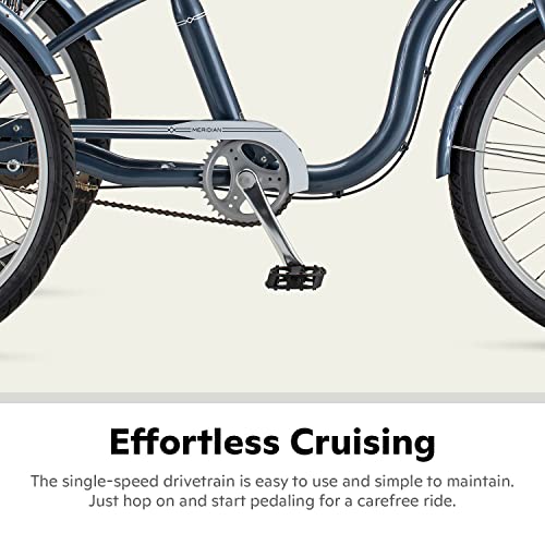 Schwinn Meridian Adult Tricycle, Three Wheel Cruiser Bike, 24-Inch