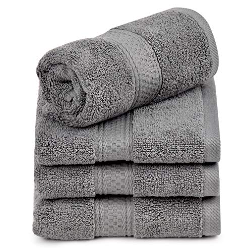 Talvania Hand Towels Grey 100 Cotton Gray Bathroom Towel Set Hotel Spa Quality 600GSM