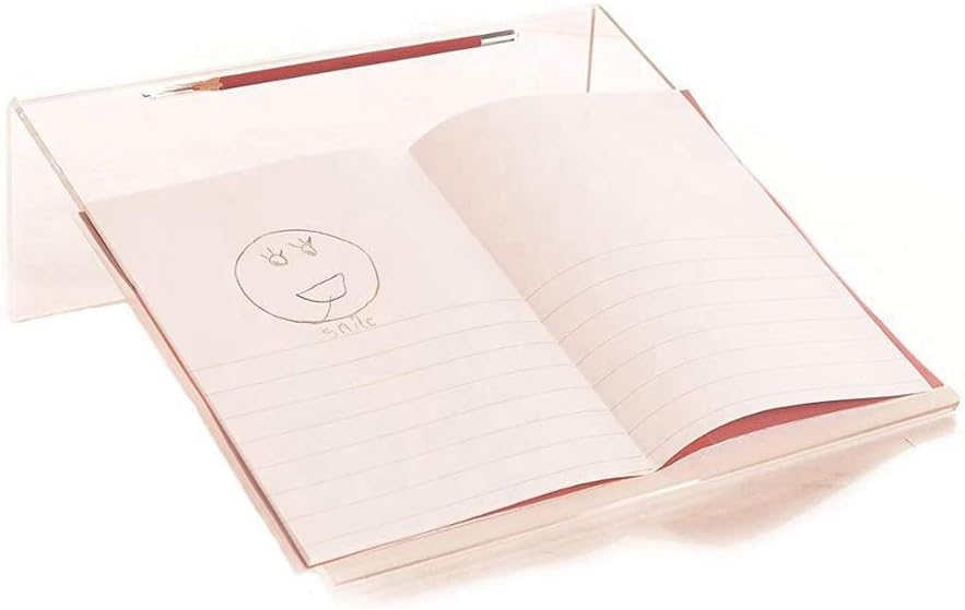 LUGUNU Ergonomic Writing Slant Board Acrylic Notebook Slope Slantboard with Pen Holder for Writing Reading Art (Clear)