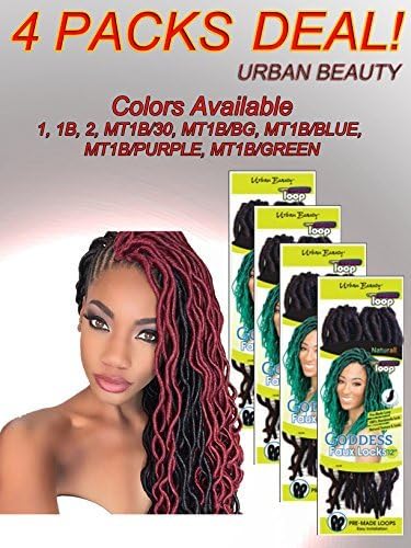 4 Packs of Urban Beauty NaturAll Goddess Faux Locks 12 Long Crochet Hair (2) by Urban Beauty NaturAll