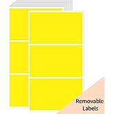 STARLIBOO Removable Colored Labels Stickers, 3X5 Inch Removable Large Label Stickers for Moving Boxes and Storage Bins- Waterproof- Tear Resistant (Yellow)