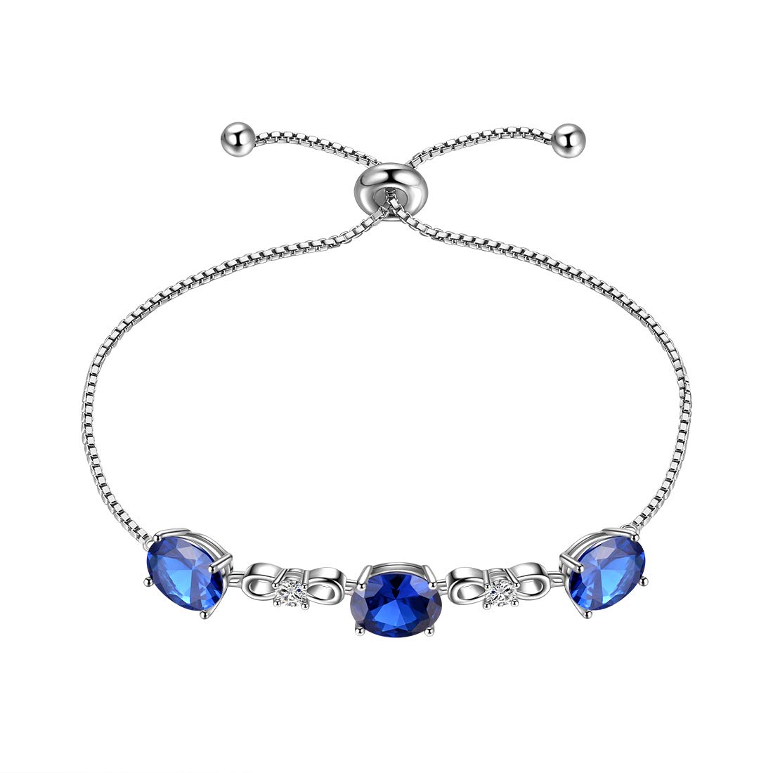Aurora Tears September Birthstone Adjustable Bracelets 925 Sterling Sliver Birthstone Bracelet Charm Birth Stone Jewelry Gifts for Women and Girls DB0112S