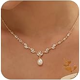Dainty Freshwater Pearl Crystal Wedding Necklace Bridal Bridesmaid Necklaces Jewelry Gifts For Women Ladies