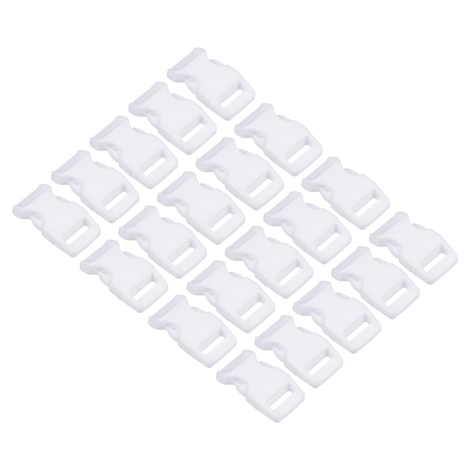 PATIKIL Plastic Buckles, 20 Pack Quick Side Release Clips for Strap, Webbing, Belt, Crafting, Backpack Repair, Sewing Projects, White, 11mm