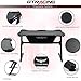 GTRACING Gaming Desk Racing Computer Table with LED Light PC Stand Ergonomic Durable Z-Shaped E-Sports Desk Home Office Workstation GTZ01 Black