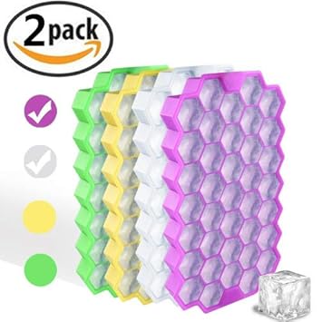 HoneyHolly Food Grade Silikon Hexagon EIS Würfel Trays mit Deckel, Idee Küche Werkzeuge zu DIY Spezielle kleine Chilling Cube