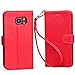 S6 Case, Arae Samsung Galaxy S6 Wallet case,[Wrist Strap] Flip Folio [Kickstand Feature] PU Leather Wallet case with ID&Credit Card Pockets for Samsung Galaxy S6 (Hotpink)