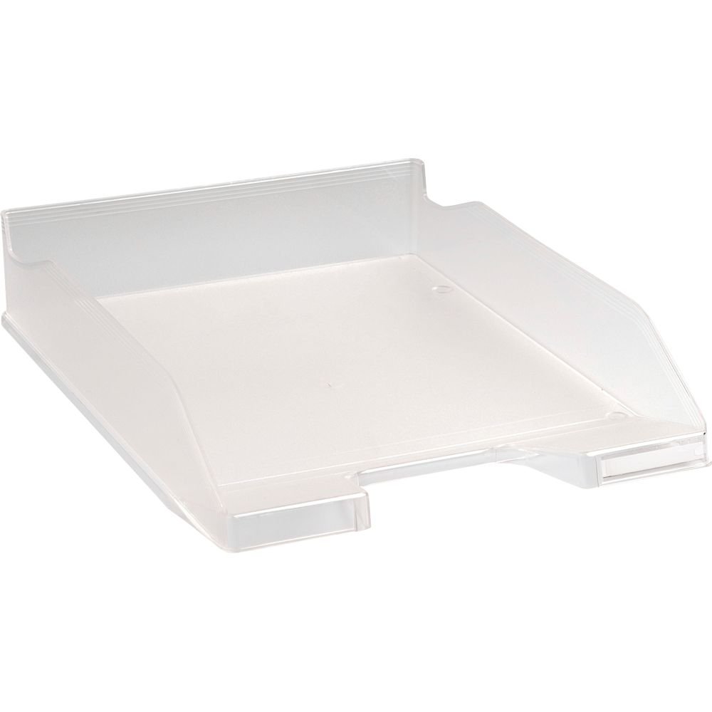 Exacompta - Ref 11323D - Office Letter Tray Combo Midi - 347 x 255 x 65mm in Size, Suitable for A4 Documents, Stackable with Others, Holds Approx. 500 Sheets - Clear — image 1