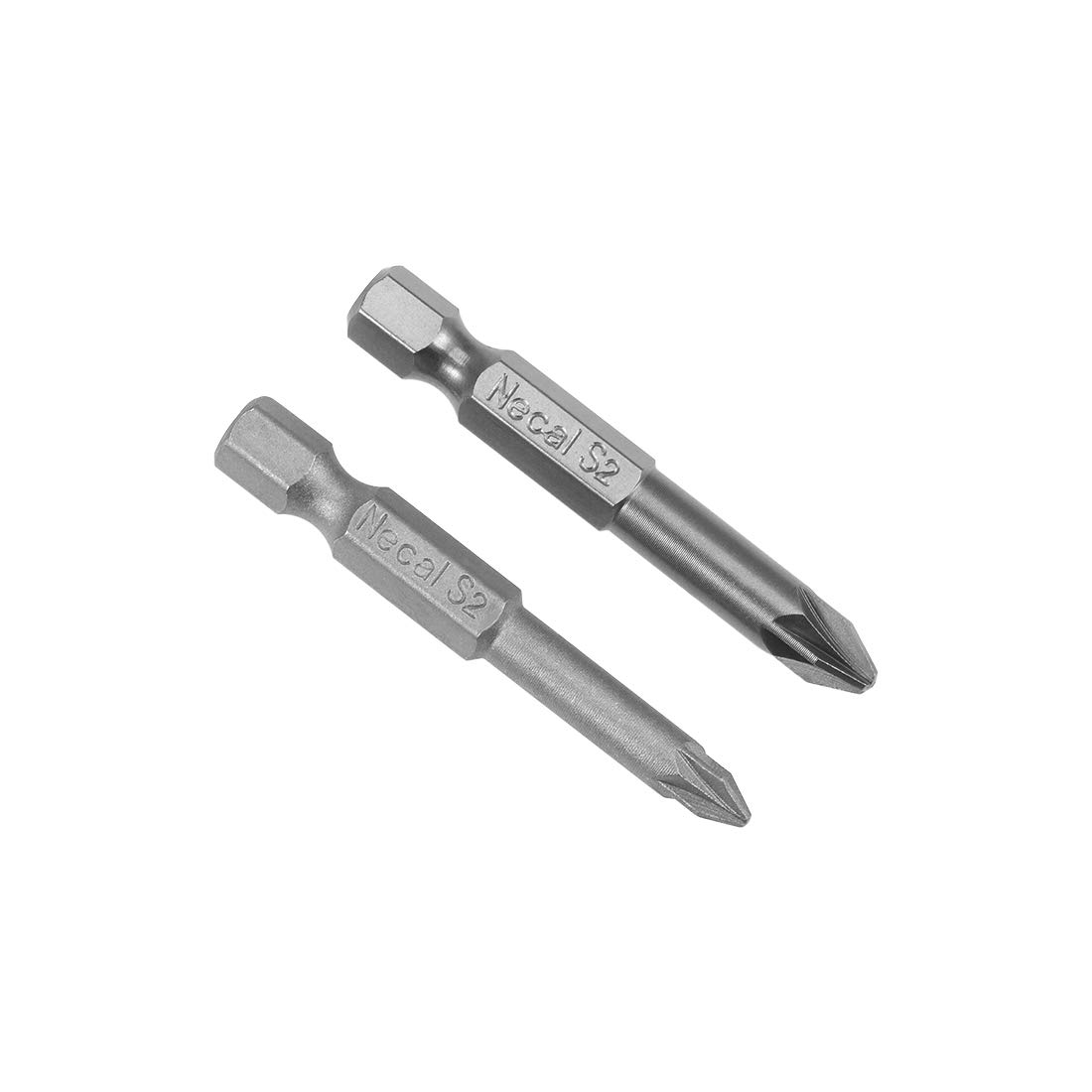 sourcing map 1/4-Inch Hex Shank Magnetic #1#2 Screwdriver Bit 50mm Length S2 Screwdriver Bits 2pcs