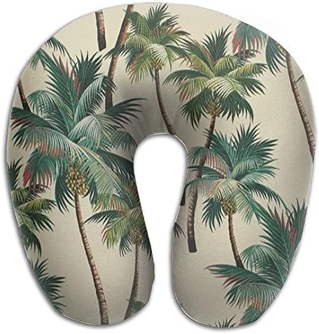 IEOQKE Palm Tree Neck Pillow Creative U Type For Travel Camping Cervical Pillows With Resilient Material