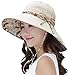 HINDAWI Sun Hats for Women Packable Wide Brim UV Protection Beach Hat,Beige