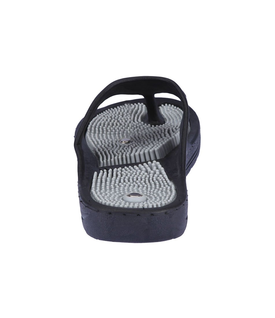 unistar unisex acupressure slippers - gh-01, black, (size 8)