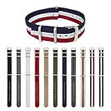 Archer Watch Straps | Nylon NATO Straps | Choice of Color and Size (Red/White/Navy, 20mm)