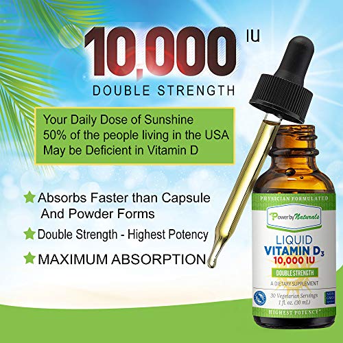 Liquid Vitamin D3 10000 iu Highest Potency Vitamin D Drops for Best