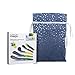 Medium Premium Fabric Gift Bags (Pack of 10) Organza with Lining Satin Ribbon Holiday Christmas - Blue Polka Dot Print – 15