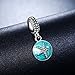 WOSTU 925 Sterling Silver Starflish Dangle Charm for DIY Bracelets Blue Charm for Summer