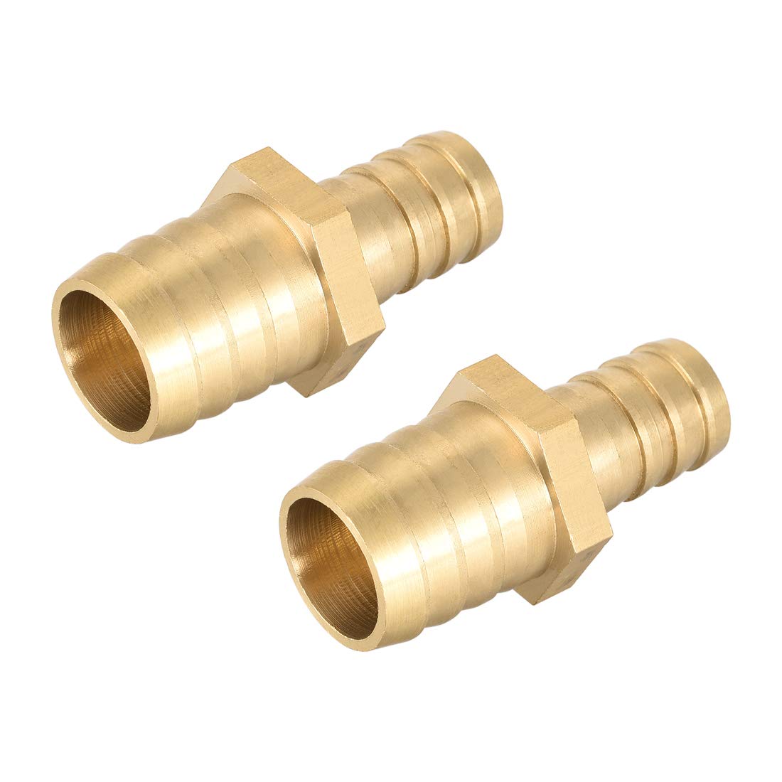 sourcing map Straight Brass Barb Fitting Reducer, Fit Hose ID 21mm to 15mm 2pcs