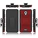 Alcatel Fierce 4/ Allura Case/Pop 4 Plus Case, Elegant Choise Hybrd Armor Holster Kickstand Full Body Protective Case Cover with Belt Clip for Alcatel Fierce 4 / Allura/Pop 4 (Red/Black)