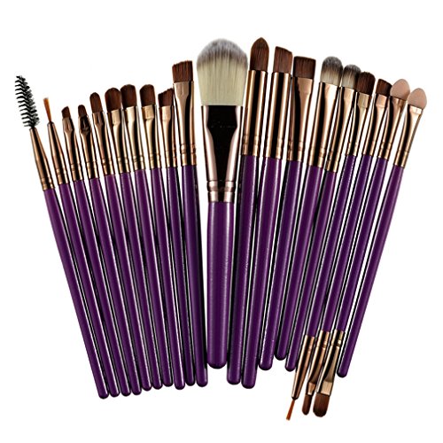 20Pcs Makeup Brushes Set Highlighter Eyeshadow Brow Brush For Makeup Blending Brush Set Black and Black - Thumbnail 6