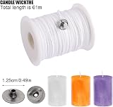 Yafe 200ft White Cotton Candle Wicks with 100 Wick Sustainers Kit view 3