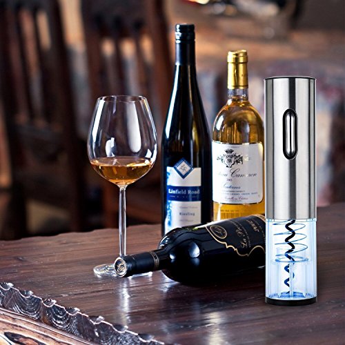 YIMI Classic Chargeabl Stainless Steel Electric Wine Opener Corkscrew Bottle Opener And Elegant Leather Box W036A1 - Thumbnail 2