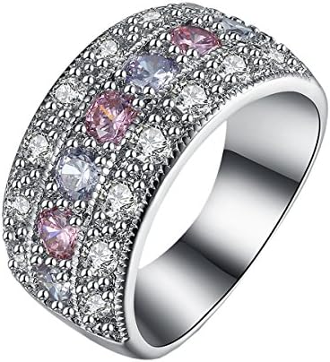 BURNING SECRET Jewelry Black Gun Plated Engagement Rings with White Crystal