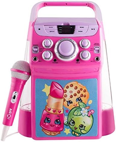 Karaoke Machine For Kids System Shopkins Dancing Water And LED Light Up Pink