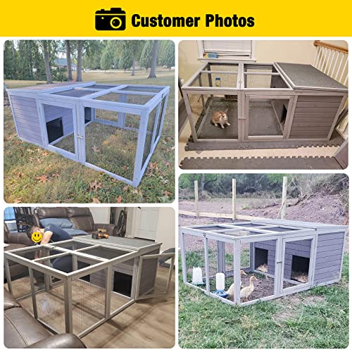 Aivituvin Rabbit Hutch Outdoor Large, Bunny Cage Indoor for 2 Rabbits