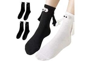 oiasse 2 Pairs Cotton Holding Hands Socks, Valentines Day Gifts for Her Him Gifts for Couples Girlfriend Sister Friend