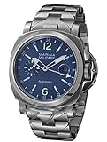 Marina Militare 44mm Analog Display GMT Blue Dial Stainless Steel Watch Automatic Men's Watches