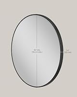 SONGMICS Round Mirror 76 cm Diameter Black Metal Frame view 4