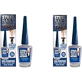 Steel Nails Hardener with Keratin, Calcium and Garlic Pack of 2
