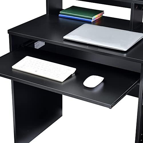 ROCKPOINT Axess Black Computer Keyboard Tray and Drawer Small Home