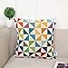 WOMHOPE 4 Pack Colorful Geometric Throw Pillow Covers Pillow Cases Cushion Cases Decorative Burlap Toss Throw Pillow Covers 18 x 18 Inch for Living Room,Couch and Bed (C (Set of 4))