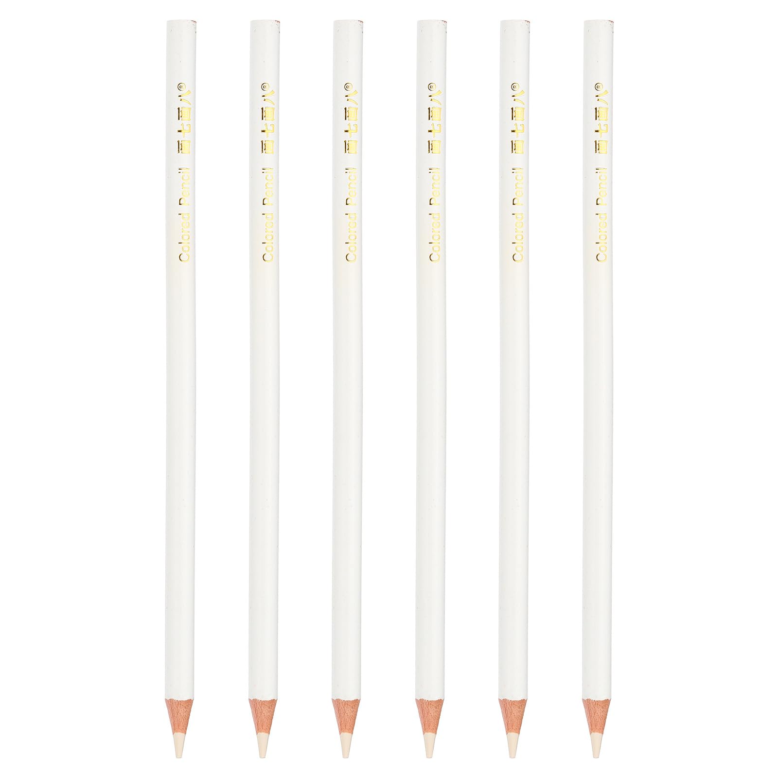 PATIKIL White Colored Pencils Set,6 Pcs Oil Color Pencils Wooden Coloring Drawing Pencil for Artists Art Painting