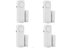 4 Pack Security Window/Door Alarm, Door Open Chime, Magnetic Burglar Alert Sensor, Loud Door Alarms for Kids Safety, DIY for 