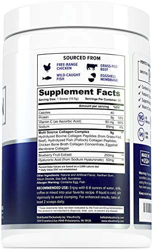 Multi Collagen Elite Chocolate Brownie Collagen Protein Powder: Multiple Source Grass-Fed Hydrolyzed Collagen Peptides with Vitamin C and Hyaluronic Acid, Types I II III V X, Anti-Aging Powder, 30srv - Thumbnail 5